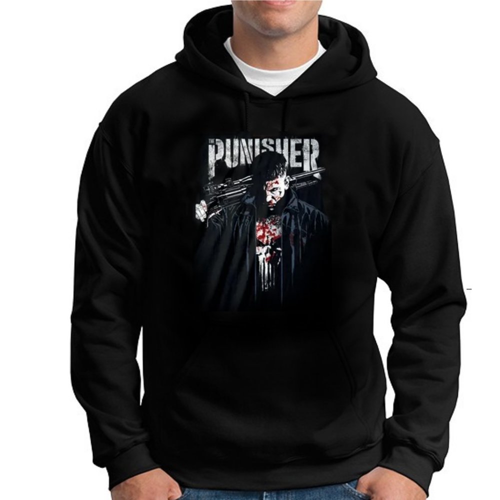 MARVEL The Punisher Netflix Pullover Hoodie in Black Size Medium - NEW